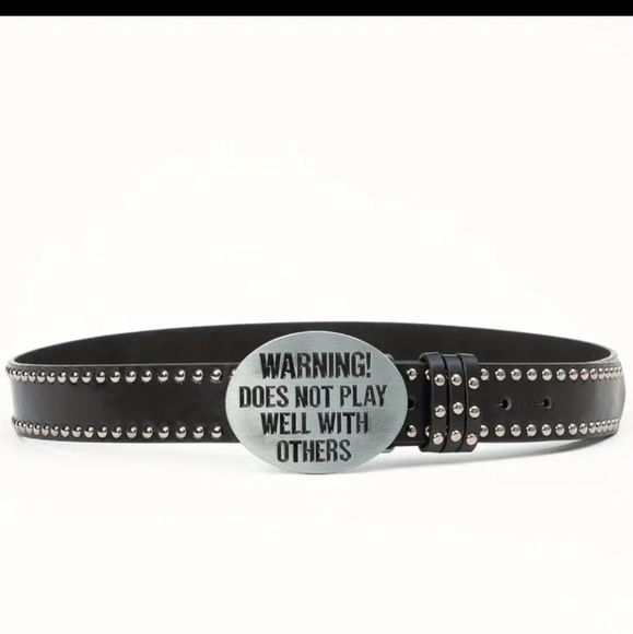 Doesn't play well with others 47" belt &  buckle set. Ace of spades not … - Picture 4 of 6